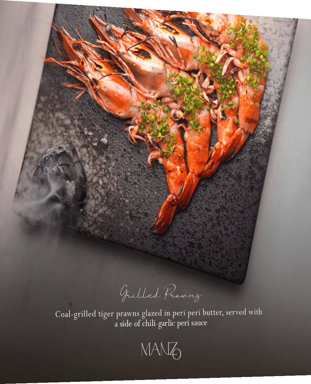 Coal-grilled Tiger Prawns